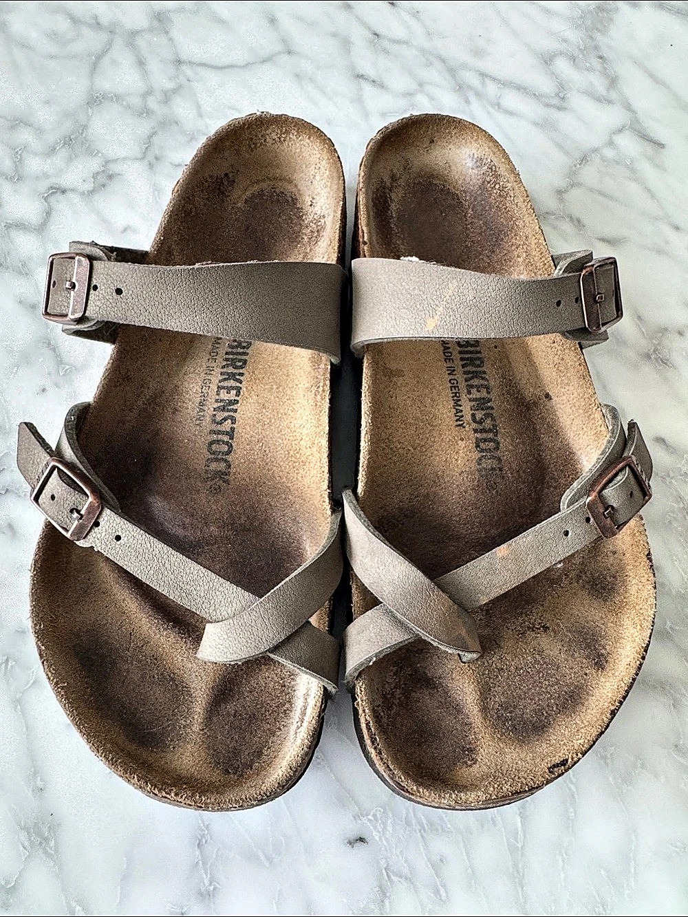 🌼BIRKENSTOCK🌼 Mayari Leather Sandals, Color Stone Size 39